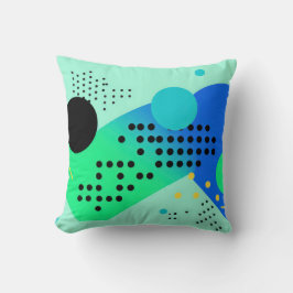 Almofada Formas azuis e verdes com pontos