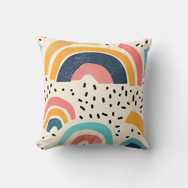 Almofada formas de curvatura de abstrato com traços (Frente)