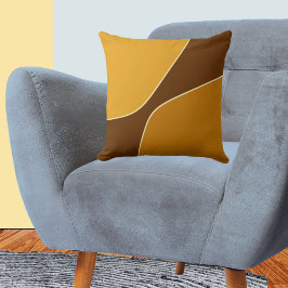 Almofada Formas de Quarto Dourado Amarelo e Marrom Minimali