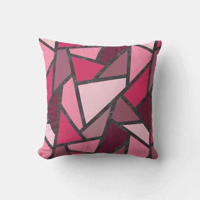 Almofada Formas de vidro cor-de-rosa (Frente)