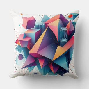 Almofada Formas futurísticas Abstrato Geométricas com Neon