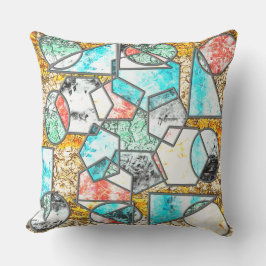 Almofada Formas geométricas com texturas esbranquiçadas est