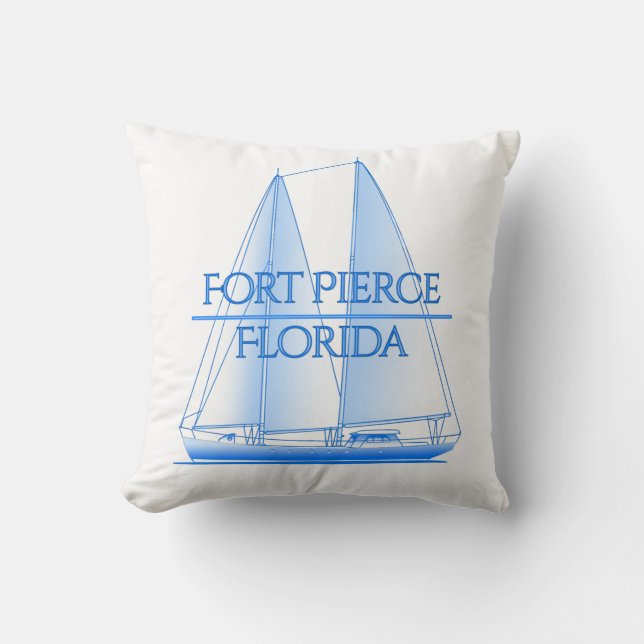 Almofada Fort Pierce Coastal Nautical Sailing Sailor (Frente)