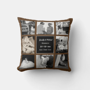 Almofada FOTO COLAGE Wedding Vow Reneways BRUN