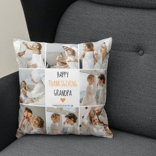 Almofada Foto da Colagem Moderna Feliz Ação de Graças Vovô