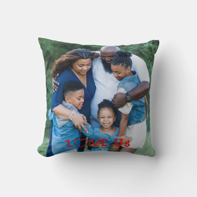 Almofada Foto da família "AMOR-NOS" PERSONALIZE-A (Frente)