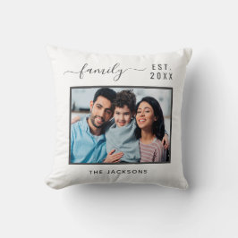 Almofada Foto da família Black White name