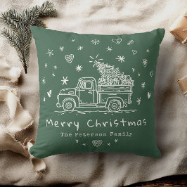 Almofada Foto Da Família De Caminhões Retro Natal Cozy Whim