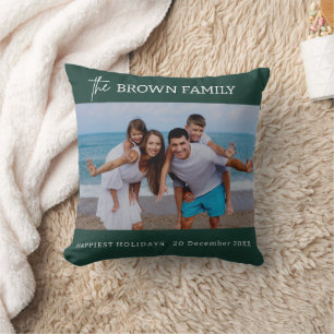 Almofada Foto da família personalizada simples e minimalist
