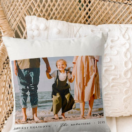 Almofada Foto da família personalizada simples e minimalist