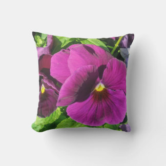 Almofada Foto da Flor de Pansy Roxa