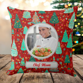 Almofada Foto da Mãe do Chef Personalizado da Árvore de Nat
