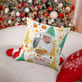 Almofada Foto da Mãe do Chef Personalizado da Árvore de Nat