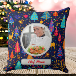 Almofada Foto da Mãe do Chef Personalizado da Árvore de Nat