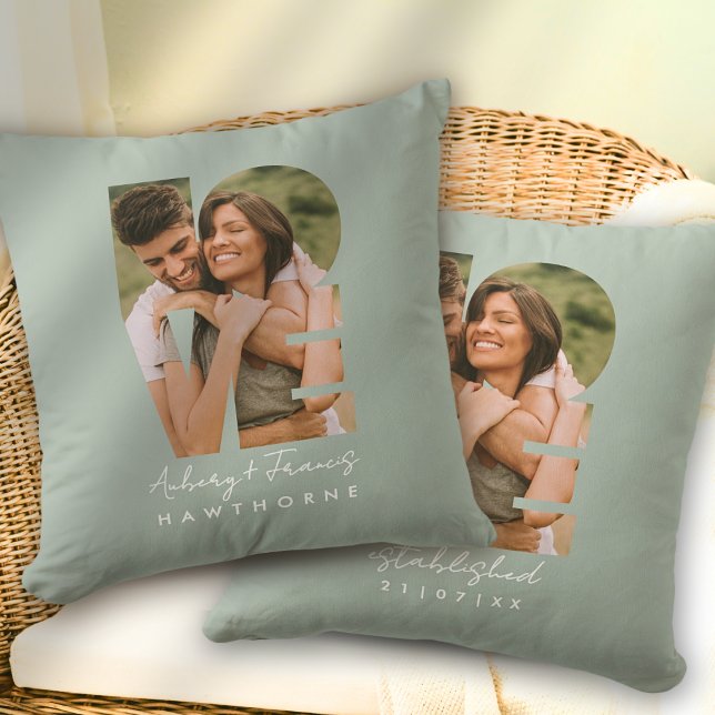 Almofada Foto de Amor Presente Personalizado Simples Modern (Criador carregado)