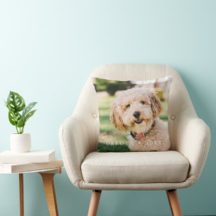 Almofada Foto de animal de estimação personalizada com xadr