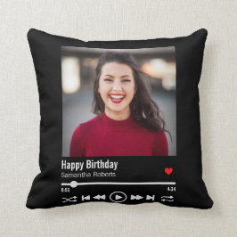 Almofada Foto de aniversário feliz personalizada moderna