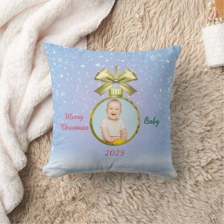 Almofada Foto de Bebê Feliz Natal
