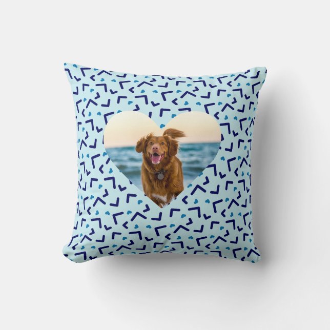 Almofada Foto de Cachorro Azul Escuro Personalizada (Frente)