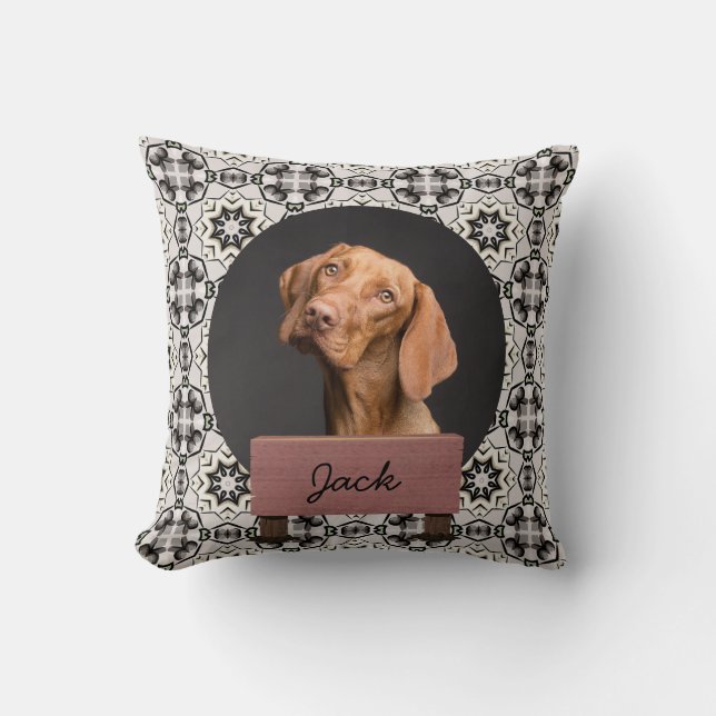Almofada Foto de Cão Personalizado de Natal clássico (Frente)