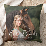 Almofada Foto de Cavalo Personalizado Melhor Amigos do Eque<br><div class="desc">Celebre o seu melhor amigo com um travesseiro personalizado de manutenção de fotos de cavalos. Cada cavalo merece seu próprio travesseiro fotográfico personalizado. Um presente maravilhoso para todas as mães e equestrianos! O travesseiro tem dois lados para que você possa fazer fotos diferentes em cada lado. A frente é personalizada...</div>