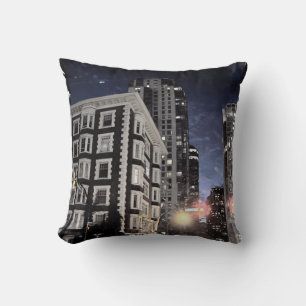 almofada foto de cidade a noite