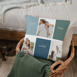 Almofada Foto de Colagem da Família Moderna | Love Live Her