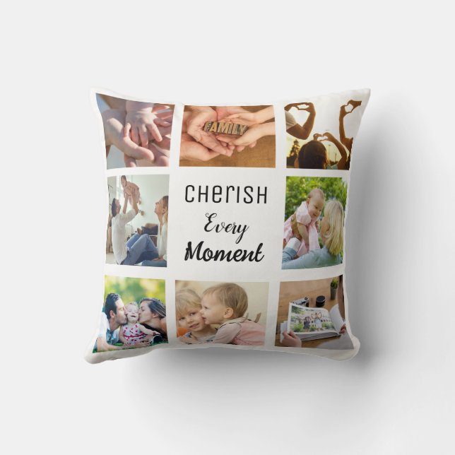 Almofada Foto de Colagem de Famílias e Amigos (Verso)