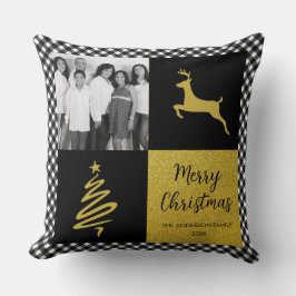 Almofada Foto de Feriado Dourado da Xadrez de Buffalo em Pr