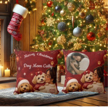 Foto de Mãe de Cachorro no Natal Vermelho Fofo