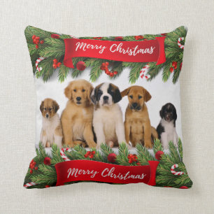 Almofada Foto de Natal dos Cães