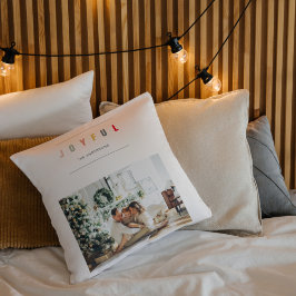 Almofada Foto de Natal Moderno Simples | Feriado alegre