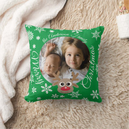 Almofada Foto de Natal - Revista Verde Branco Cute