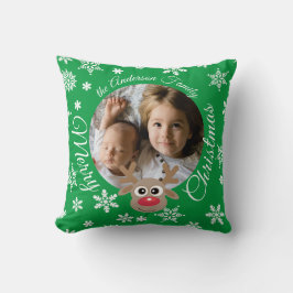 Almofada Foto de Natal - Revista Verde Branco Cute
