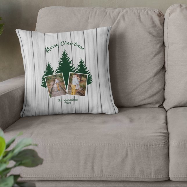 Almofada Foto de Natal Rustic Woodland (Criador carregado)