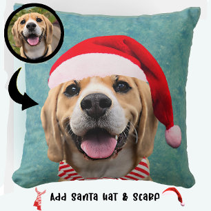 Almofada Foto de Pet de Cães com Presente Digital de Santa