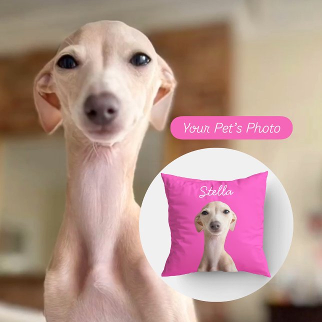 Almofada Foto de Pet Moderna + Nome | Presente para Pai de  (Criador carregado)