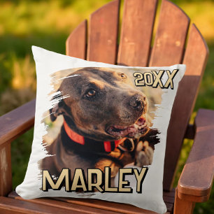 Almofada Foto de Pet Personalizada de Grunge Simples Reprod