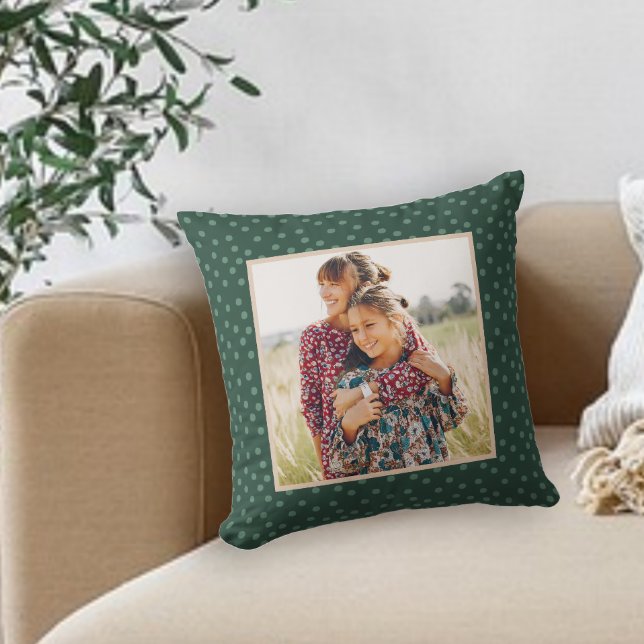 Almofada Foto de pontos verdes festivos (Criador carregado)