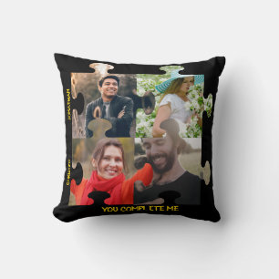 Almofada Foto de quebra-cabeça personalizada Você me comple