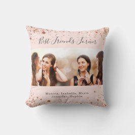 Almofada Foto de rosa ouro para amigos para sempre