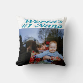 Almofada Foto de texto azul do céu da Nana