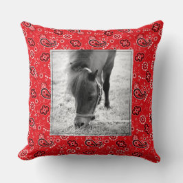 Almofada FOTO DO Cavalo Red Bandana FOTO Pet NAME Ano Decli