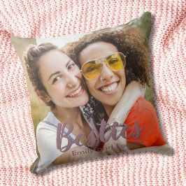 Almofada Foto do Coração das Melhores Amigas com Nomes em L