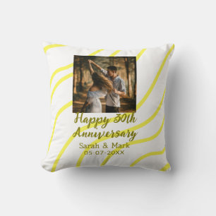Almofada Foto dourada amarela 30º aniversário de casamento 