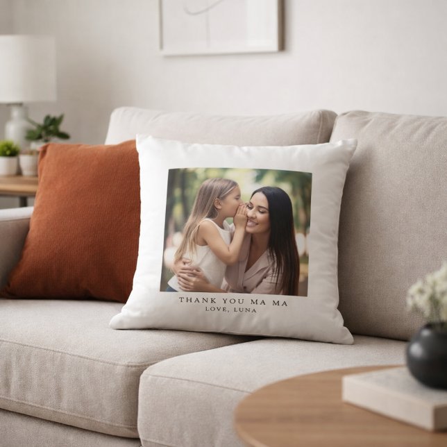 Almofada Foto e Texto Personalizados Obrigado Mamãe (Criador carregado)