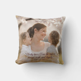 Almofada Foto Elegante - Mãe Cita Script Moderno