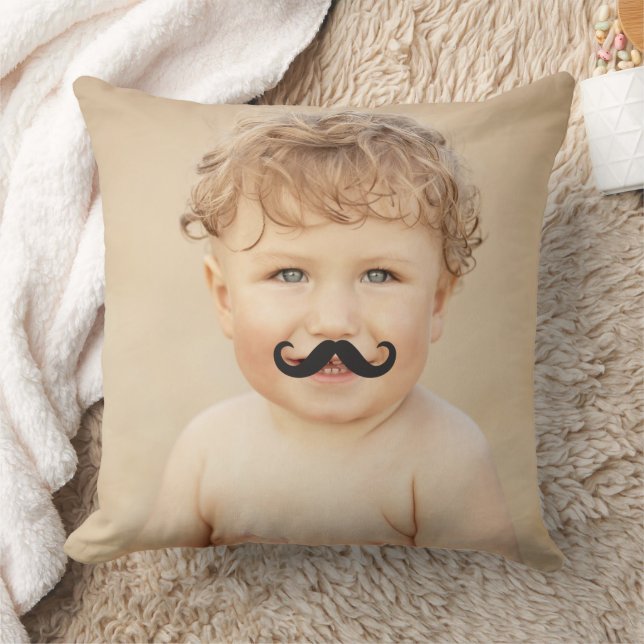 Almofada Foto engraçada e móvel do Sr. Bigode Preto (Cobertor)