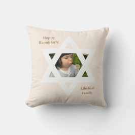 Almofada Foto Feliz Chanucá, Cor-de-rosa, brilhante