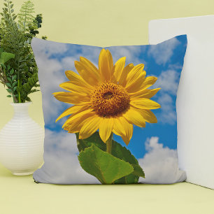 Almofada Foto Floral Verde e Flor Amarelo Grande